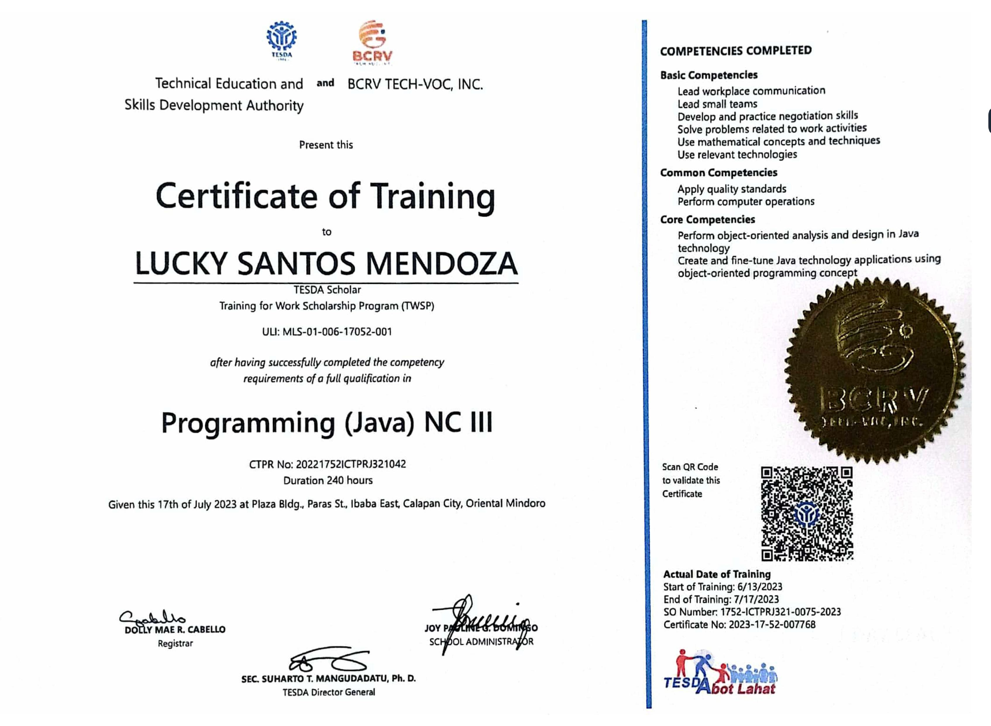 Certificate 5