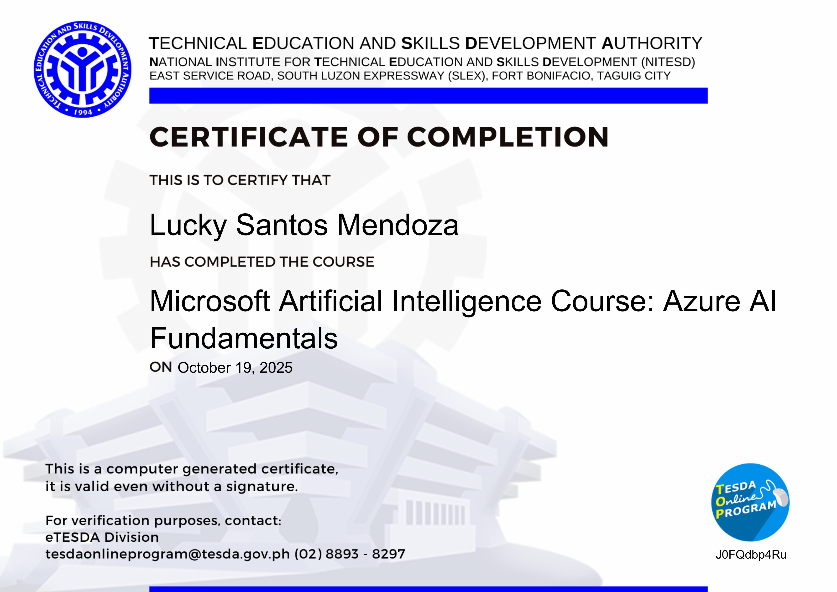 certificate 16